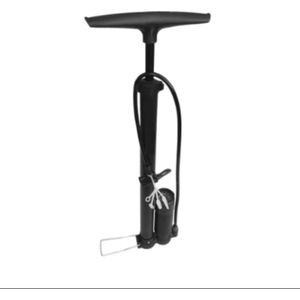 16 Bar Staande Fietspomp super pump uitvoering - Met Analoge Drukmeter - Met 4 ventielen - Zwart