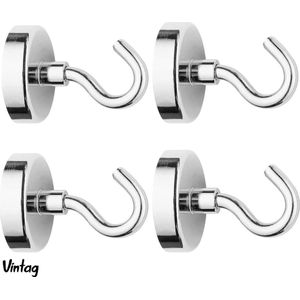 Sterke Magnetische Ophanghaakjes - Ophanghaakjes Magnetisch - 4 Stuks - Sterke Magneet - 12 KG Draagkracht - 36MM - Magneet Haak - Universeel Gebruik