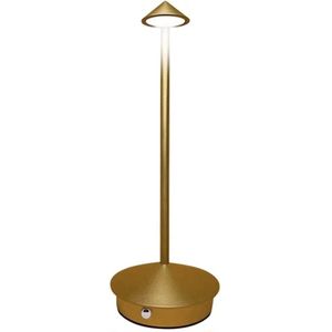 Oplaadbare Tafellamp – Goud – Dimbaar – 29CM – Aluminium – Bureaulamp – Tafellamp Slaapkamer