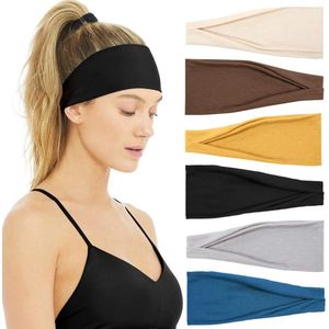 LIXIN Set 6 Stuks Vouwen Haarbanden - Kleur 2 - Dames haarbanden - Hoofdband dames - Volwassenen - Elastisch antislip - Yoga - Hardlopen - Haaraccessoires