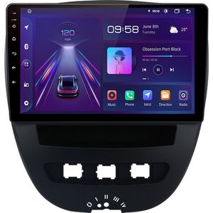 NaviCenter - 2+32GB - Navigatie en Multimediasysteem - Zwart - CarPlay 8core Processor - Geschikt voor Citroen C1 2005-2014