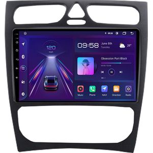 Navigatiesysteem auto met scherm - autoradio geschikt voor CarPlay en Android auto - bluetooth radio - geschikt voor Mercedes Benz C klasse W209 2000-2003
