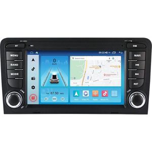 Navigatiesysteem auto met scherm - autoradio geschikt voor CarPlay en Android auto - bluetooth radio - geschikt voor Audi A3 2003-2013