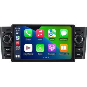 Navigatiesysteem auto met scherm - autoradio geschikt voor CarPlay en Android auto - bluetooth radio - geschikt voor Fiat Grande Punto Linea 2007-2012