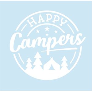 Raam auto sticker - happy camper - auto accessoires - caravan - camping