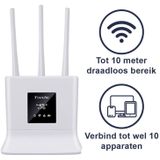 Draadloze 4G Router - Wit - 3 Ingebouwde Antennes - Snelle Verbinding
