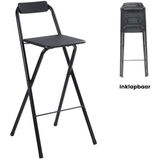inklapbare barkruk - per 2 - barkrukken met rugleuning - Opvouwbare barkrukken set van 2 - opklapbaar - zwart - outdoor - barstoel - klapstoel - inklapbaar - met voetsteun - camping - barkruk buiten