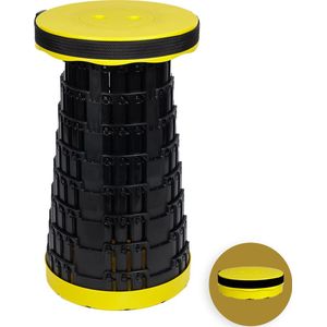Opvouwbare kruk extra strong geel - telescopische kruk - 250 kg - inklapbare kruk - draagbaar - kampeerstoel - opstapkrukje