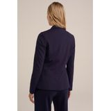 WE Fashion jersey getailleerde blazer Liz donkerblauw