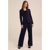 WE Fashion jersey getailleerde blazer Liz donkerblauw