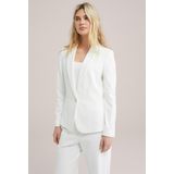 WE Fashion - Dames Blazer - Wit - Getailleerd - Jersey met Stretch