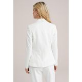 WE Fashion - Dames Blazer - Wit - Getailleerd - Jersey met Stretch