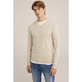 WE Fashion Gemêleerde Trui Soft Beige