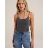 WE Fashion Gemêleerde Spaghettitop Grijs