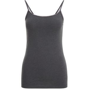 WE Fashion Gemêleerde Spaghettitop Grijs