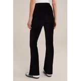 WE Fashion - Flared Legging - Zwart - Ribstof