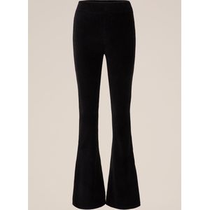 WE Fashion Fluwelen Flared Broek Zwart