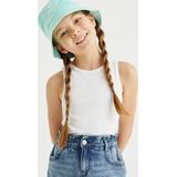 WE Fashion Ribgebreide Top Wit