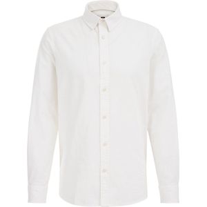 WE Fashion - Linnen Casual Overhemd - Wit - Regular Fit