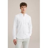 WE Fashion Regular Fit Overhemd met Linnen White Uni