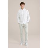 WE Fashion Regular Fit Overhemd met Linnen White Uni