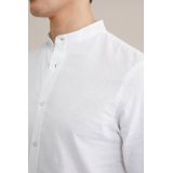 WE Fashion Regular Fit Overhemd met Linnen White Uni