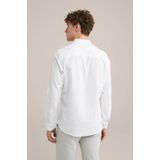 WE Fashion Regular Fit Overhemd met Linnen White Uni