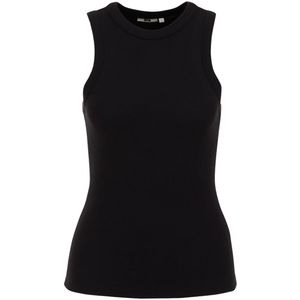 WE Fashion - Haltertop - Zwart - Slanke Pasvorm - Mouwloos