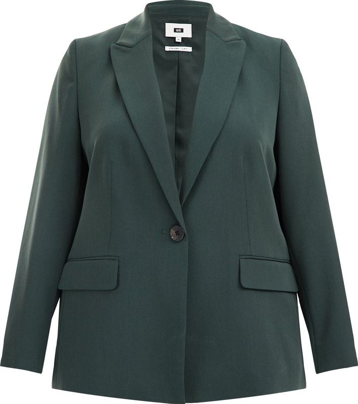 WE Fashion Curve Aansluitende Blazer Donkergroen