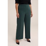 WE Fashion Curve - Wide Leg Pantalon - Donkergroen