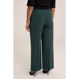 WE Fashion Curve - Wide Leg Pantalon - Donkergroen