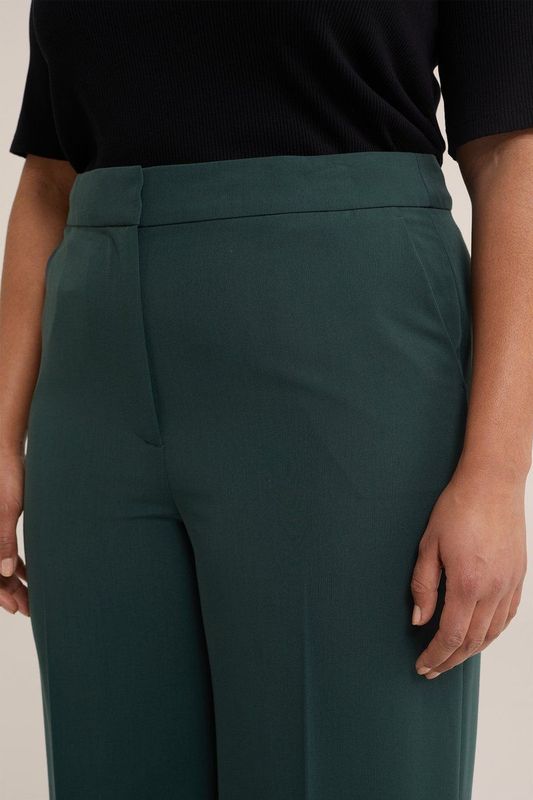 WE Fashion Curve - Wide Leg Pantalon - Donkergroen