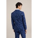 WE Fashion - Slim Fit Blazer - Dessin - Heren - Blauw - Katoen