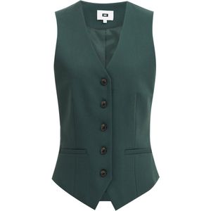 WE Fashion - Dames getailleerd gilet - Donkergroen