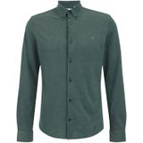 Fundamentals - Slim Fit Overhemd - Donkergroen - Piquéjersey