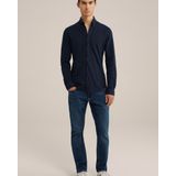 WE Fashion - Tall Fit Overhemd - Donkerblauw - Piquéjersey - Katoen