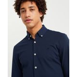 Overhemden - Katoenmix - Lange Lengte - Button-Down Kraag - Geborduurd Logo