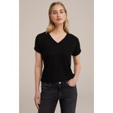 WE Fashion Dames top met opengewerkt dessin