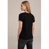 WE Fashion Dames top met opengewerkt dessin