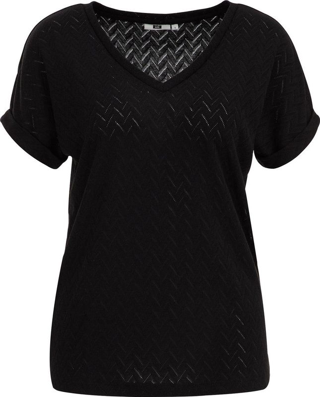 WE Fashion Dames top met opengewerkt dessin
