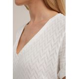 WE Fashion Dames top met opengewerkt dessin