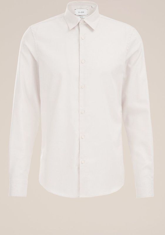 van Gils - Zakelijk Overhemd - Offwhite - Slim Fit - Lange Mouw