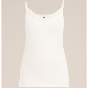WE Fashion - Curve - Dames Singlet - Gebroken Wit - Katoen