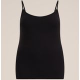 WE Fashion - Curve - Dames Singlet - Zwart - Katoen