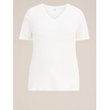 WE Fashion Dames T-shirt met V-hals - Curve