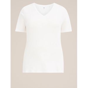 WE Fashion Dames T-shirt met V-hals - Curve