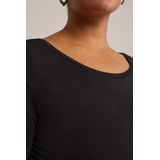 WE Fashion Dames T-shirt met driekwart mouwen - Curve
