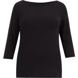 WE Fashion Dames T-shirt met driekwart mouwen - Curve