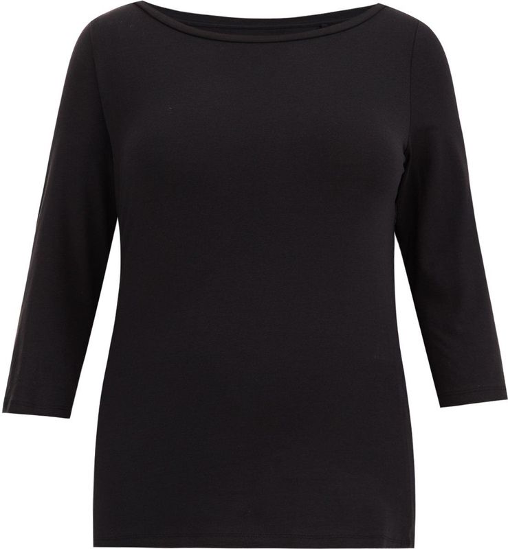 WE Fashion Dames T-shirt met driekwart mouwen - Curve