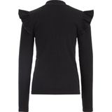 WE Fashion Meisjes geribd T-shirt met ruches